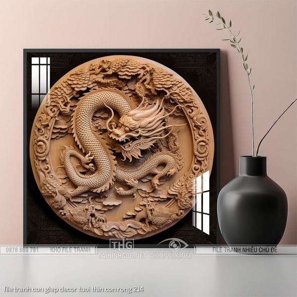 file tranh con giap decor tuoi thin con rong 214