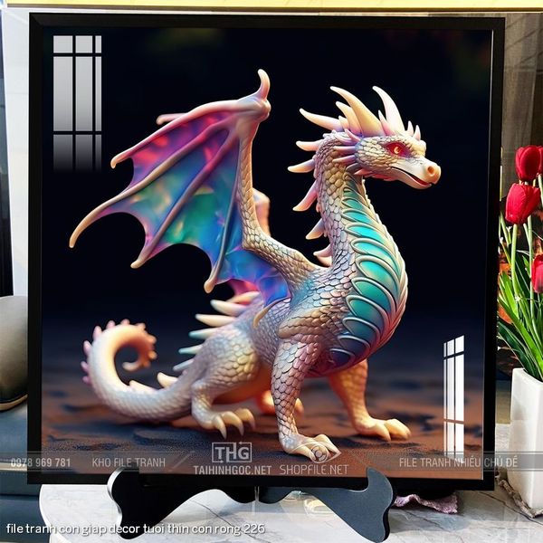 file tranh con giap decor tuoi thin con rong 226