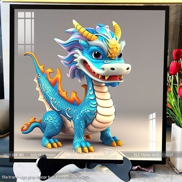 file tranh con giap decor tuoi thin con rong 229