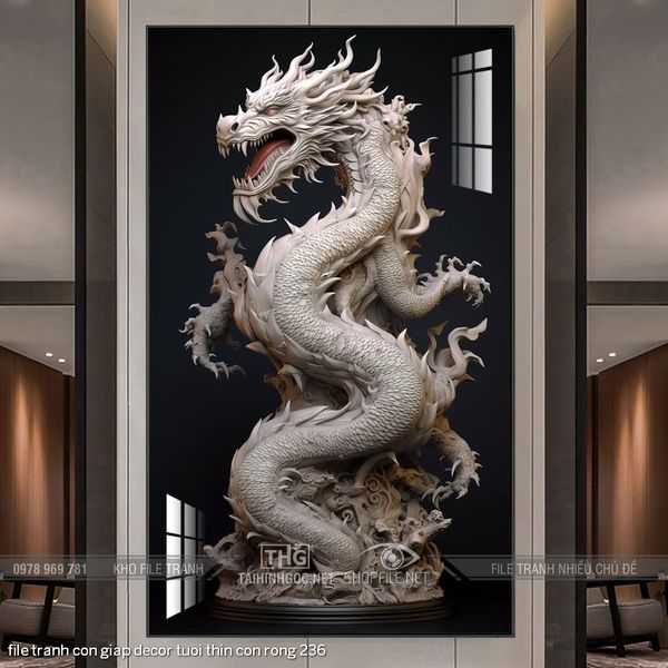 file tranh con giap decor tuoi thin con rong 236