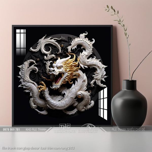 file tranh con giap decor tuoi thin con rong 243