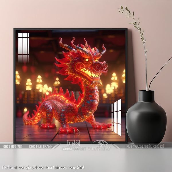 file tranh con giap decor tuoi thin con rong 249