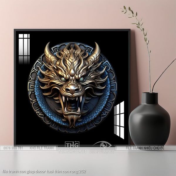file tranh con giap decor tuoi thin con rong 252