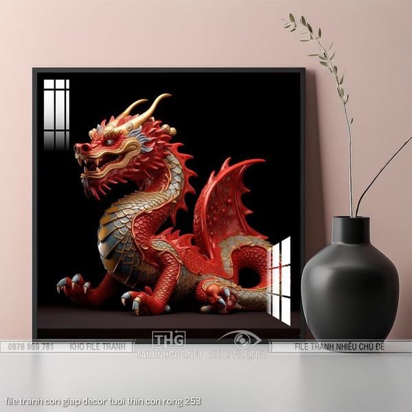 file tranh con giap decor tuoi thin con rong 253