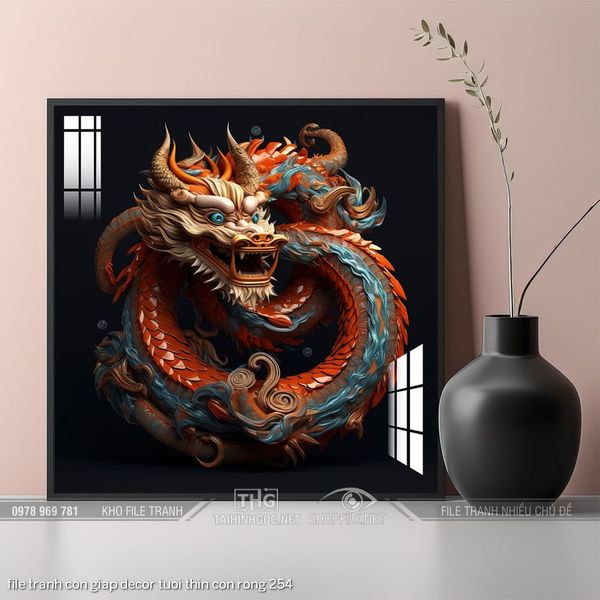file tranh con giap decor tuoi thin con rong 254
