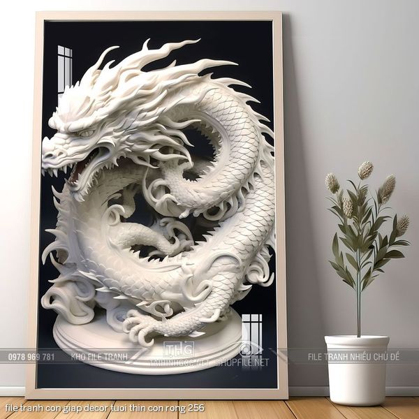 file tranh con giap decor tuoi thin con rong 256