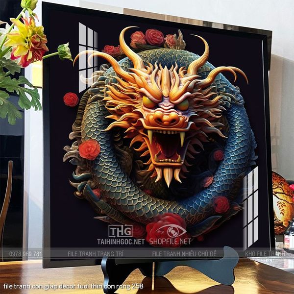 file tranh con giap decor tuoi thin con rong 258