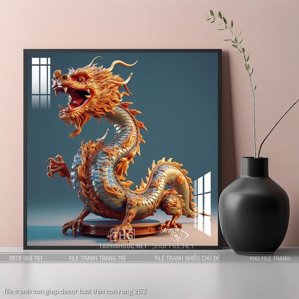file tranh con giap decor tuoi thin con rong 263
