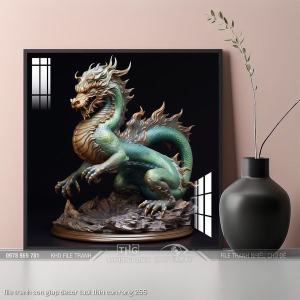 file tranh con giap decor tuoi thin con rong 265