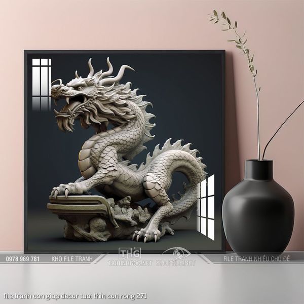 file tranh con giap decor tuoi thin con rong 271