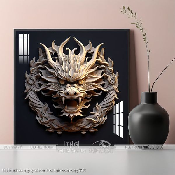 file tranh con giap decor tuoi thin con rong 283