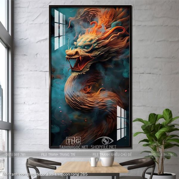 file tranh con giap decor tuoi thin con rong 285