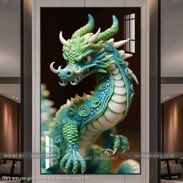 file tranh con giap decor tuoi thin con rong 286