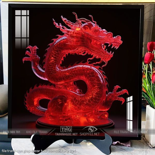 file tranh con giap decor tuoi thin con rong 294