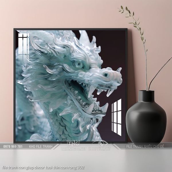 file tranh con giap decor tuoi thin con rong 302