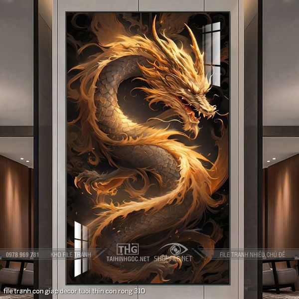 file tranh con giap decor tuoi thin con rong 310