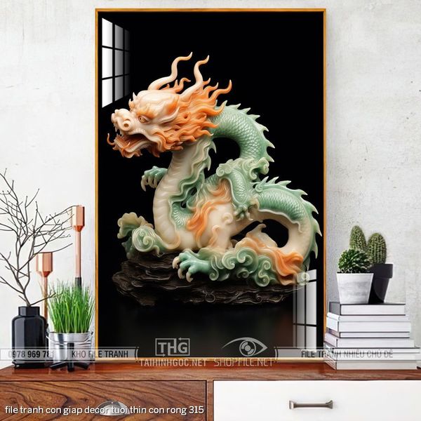 file tranh con giap decor tuoi thin con rong 315