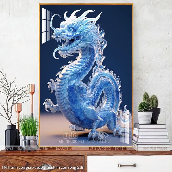 file tranh con giap decor tuoi thin con rong 319