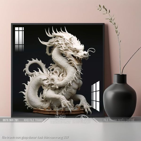 file tranh con giap decor tuoi thin con rong 337
