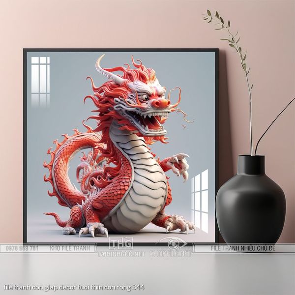 file tranh con giap decor tuoi thin con rong 344