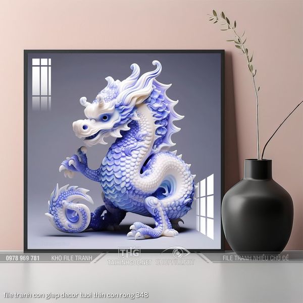 file tranh con giap decor tuoi thin con rong 348