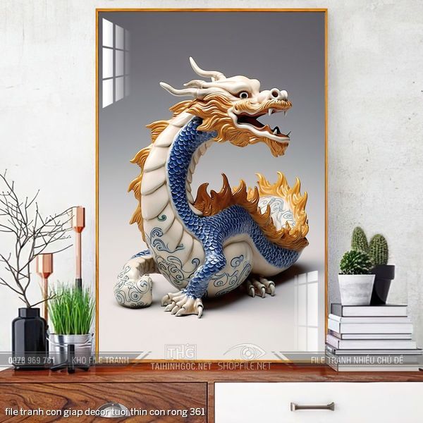 file tranh con giap decor tuoi thin con rong 361