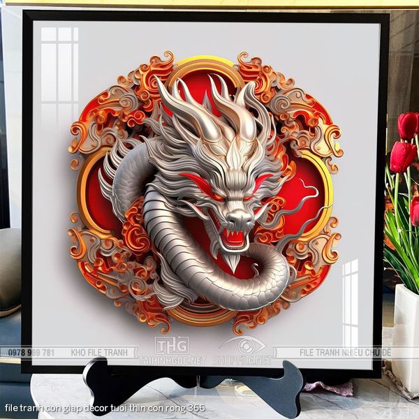 file tranh con giap decor tuoi thin con rong 366