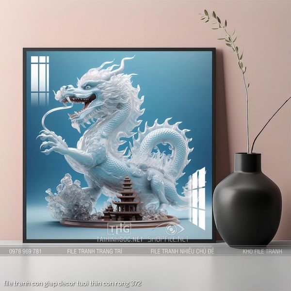 file tranh con giap decor tuoi thin con rong 372