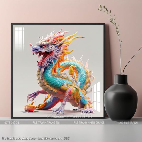 file tranh con giap decor tuoi thin con rong 382
