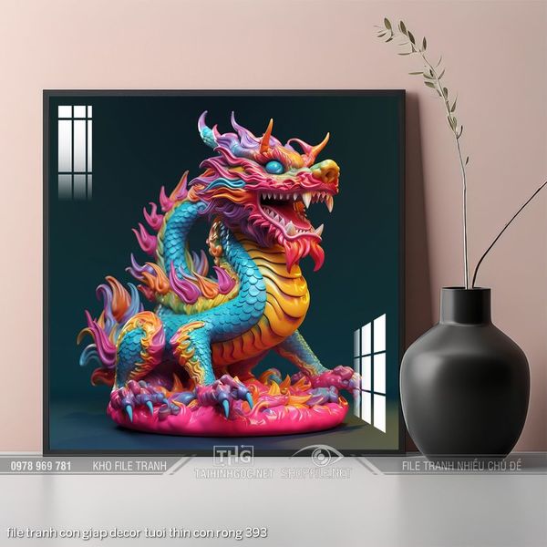 file tranh con giap decor tuoi thin con rong 393