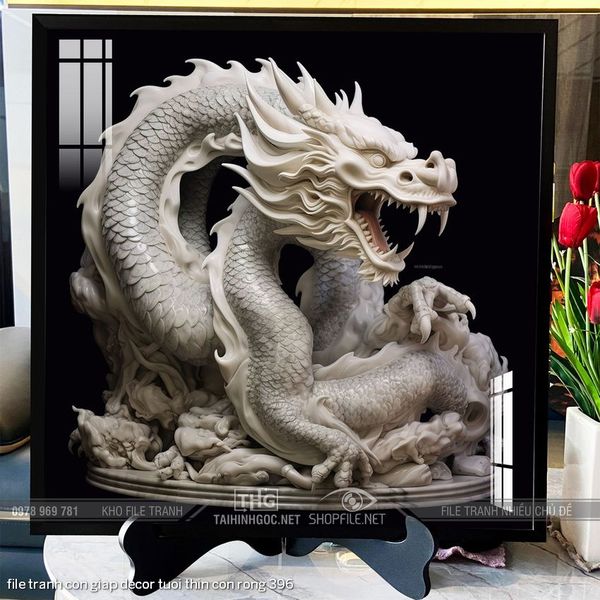 file tranh con giap decor tuoi thin con rong 396