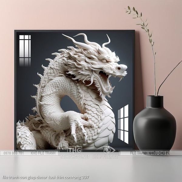 file tranh con giap decor tuoi thin con rong 397