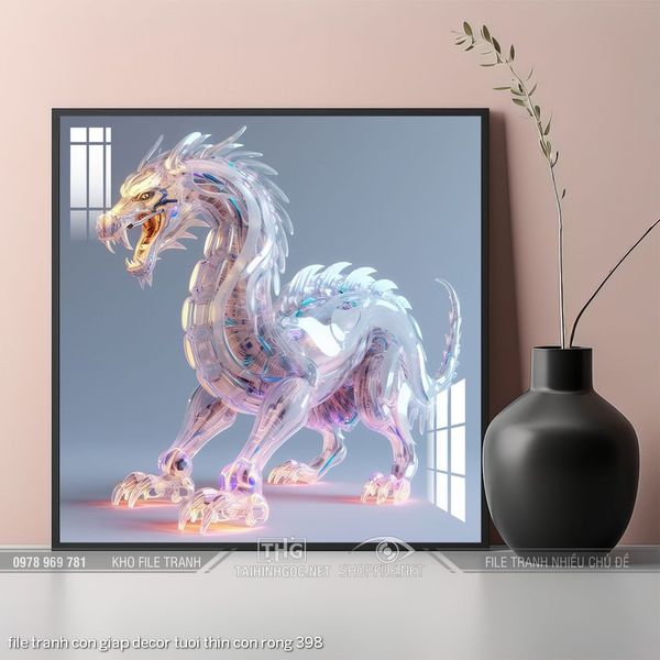 file tranh con giap decor tuoi thin con rong 398