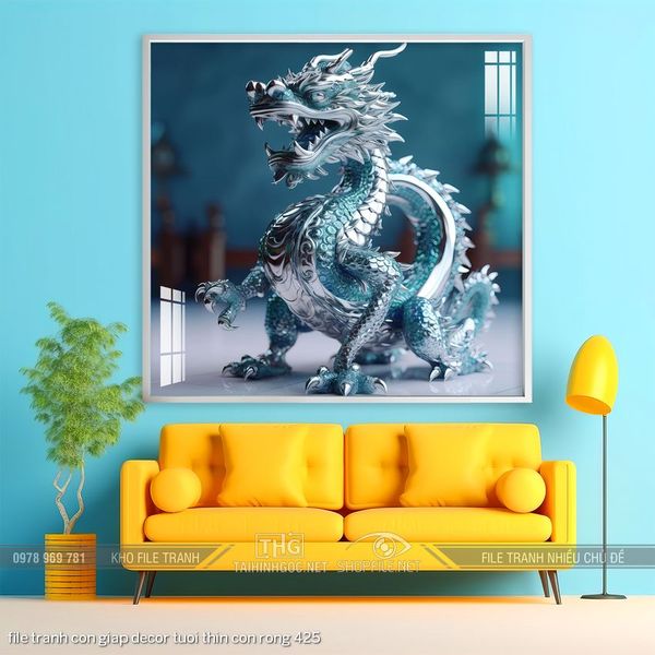 file tranh con giap decor tuoi thin con rong 425