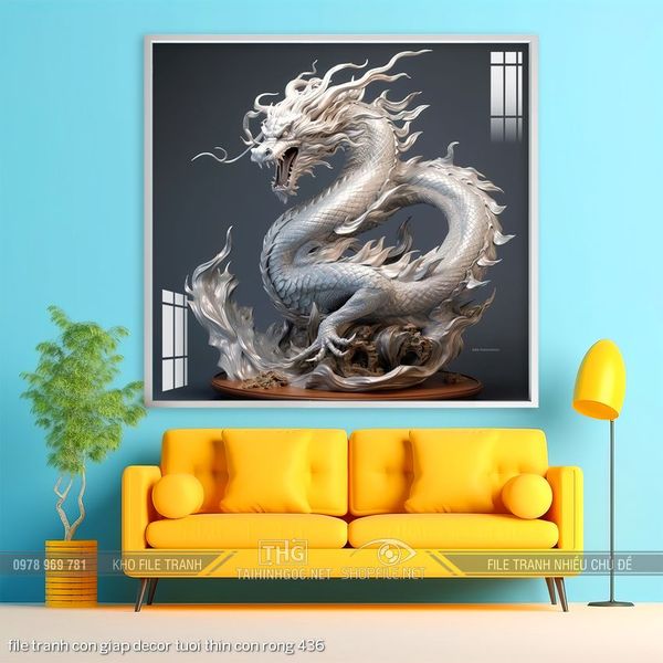 file tranh con giap decor tuoi thin con rong 436