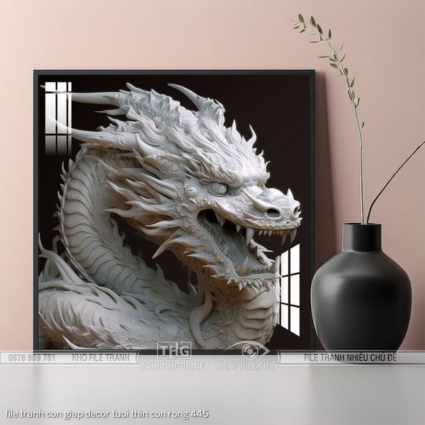 file tranh con giap decor tuoi thin con rong 445