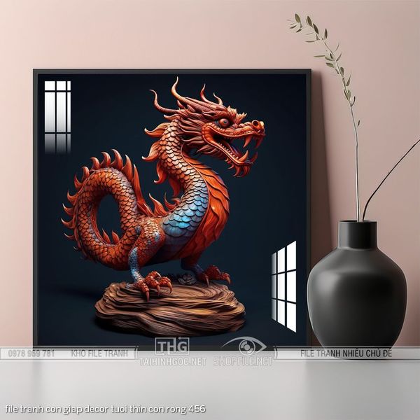 file tranh con giap decor tuoi thin con rong 456