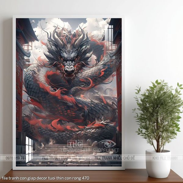 file tranh con giap decor tuoi thin con rong 470