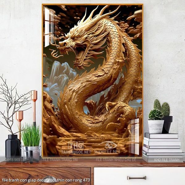 file tranh con giap decor tuoi thin con rong 473