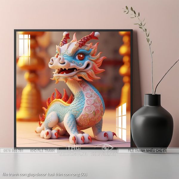 file tranh con giap decor tuoi thin con rong 501