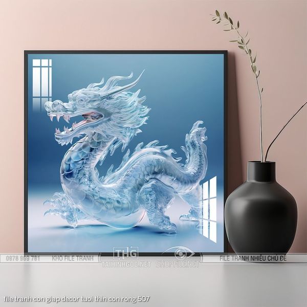 file tranh con giap decor tuoi thin con rong 507