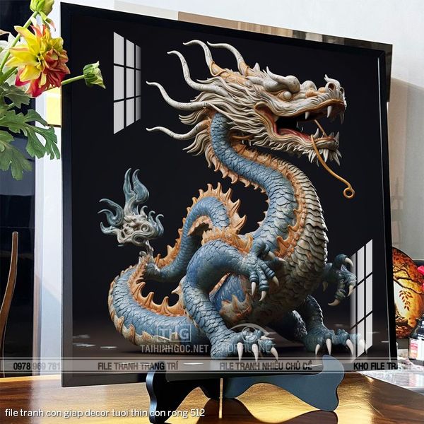 file tranh con giap decor tuoi thin con rong 512