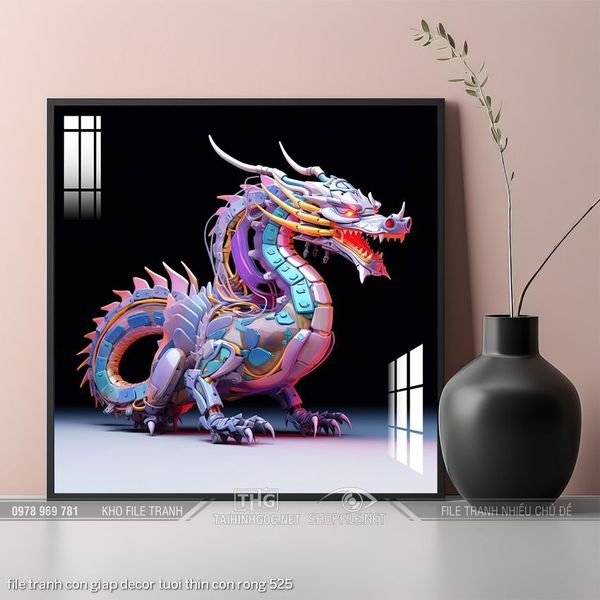 file tranh con giap decor tuoi thin con rong 525