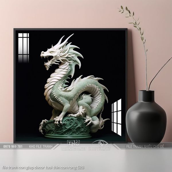 file tranh con giap decor tuoi thin con rong 528