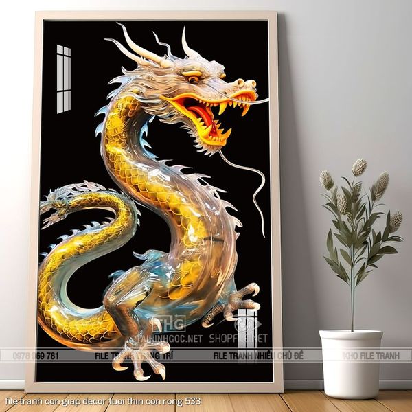file tranh con giap decor tuoi thin con rong 533