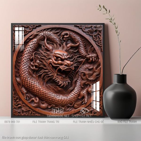 file tranh con giap decor tuoi thin con rong 541