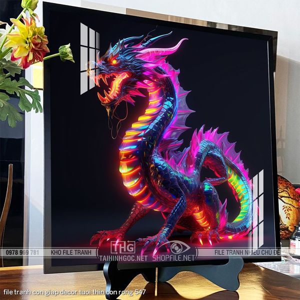 file tranh con giap decor tuoi thin con rong 547