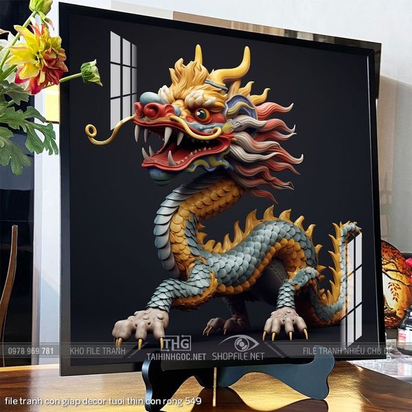 file tranh con giap decor tuoi thin con rong 549