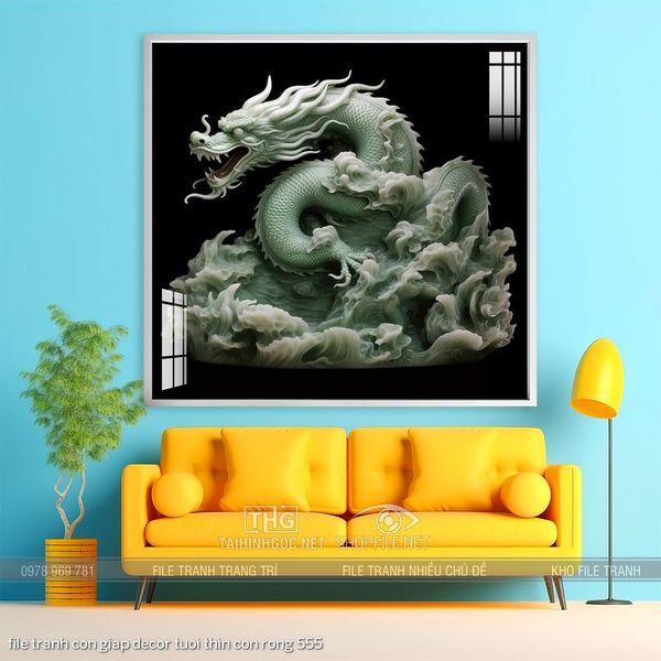 file tranh con giap decor tuoi thin con rong 555