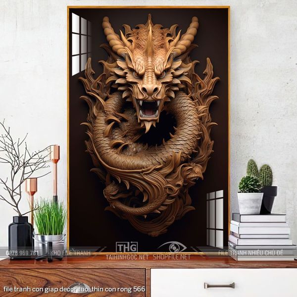 file tranh con giap decor tuoi thin con rong 566